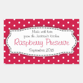 Conservación de frambuesa o pegatina de la etiquet