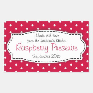 Conservación de frambuesa o pegatina de la etiquet