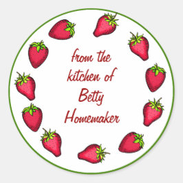 Conservaciones de fresa o etiquetas de mermelada