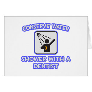 Conservar el agua.. Ducha con dentista