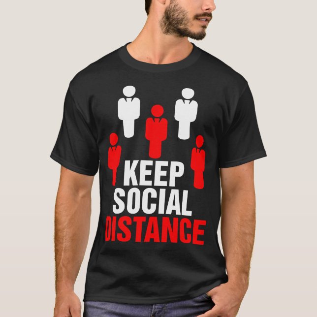 Conservar la Distancia Social Camisa Covid-19 (Anverso)