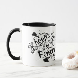 Conservar la fe retro graffiti cristiano café taza