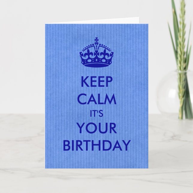 Conservar la tarjeta de cumpleaños calmo Azul Kraf (Anverso)