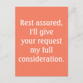 Considerando su solicitud de tarjeta postal de tip