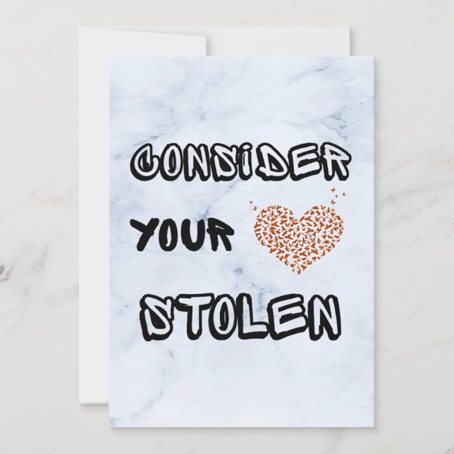 CONSIDERE SU Tarjeta El día de San Valentín ROBADA (Anverso)