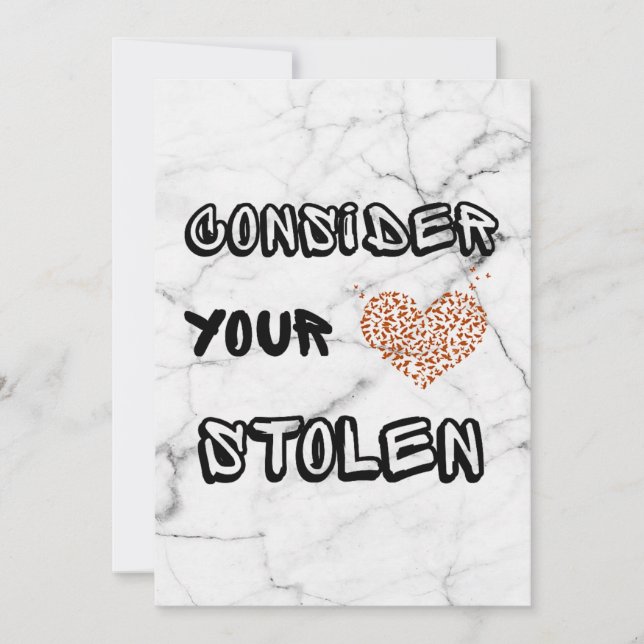 CONSIDERE SU Tarjeta El día de San Valentín ROBADA (Anverso)