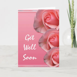 Consiga a deseos bien los rosas rosados tarjeta