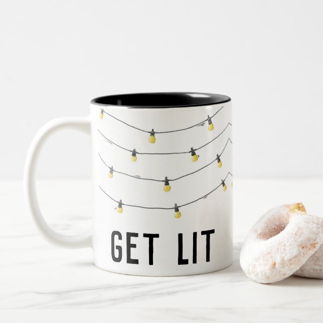 Consiga a Lit la taza divertida de las luces de (Con donut)