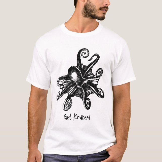 ¡Consiga Kraken! Camiseta de STeampunk del pulpo (Anverso)