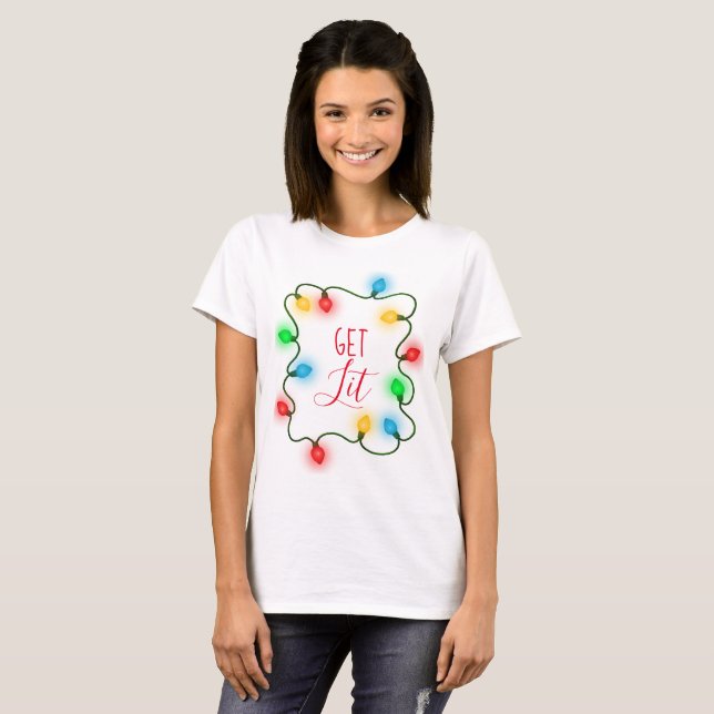 Consiga la camiseta de las luces de navidad del (Anverso completo)