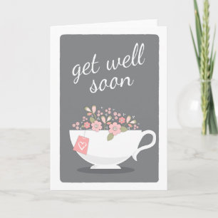 Consiga la tarjeta floral pronto preciosa bien de