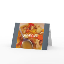 Consiga pronto la tarjeta bien de la sopa de pollo