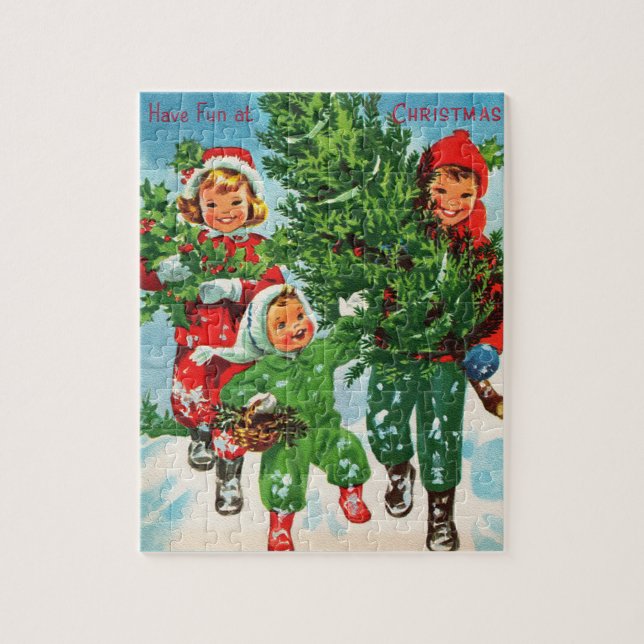 Consiguiendo el rompecabezas del árbol de Navidad (Vertical)