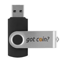"consiguió la moneda?" Memoria USB de Bitcoin BTC