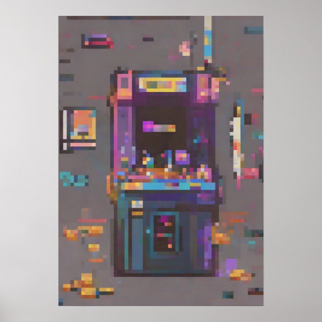 Consola de cartucho de arte de píxel de arcade de  (Frente)