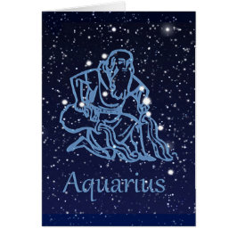 Constelación acuario y Rótulo zodiaco con estrella