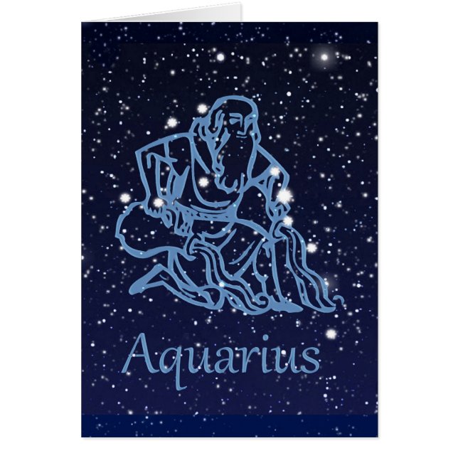 Constelación acuario y Rótulo zodiaco con estrella (Frente)