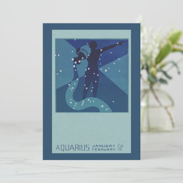 Constelación de Acuario, Astrología Zodiaca Vintag (Anverso de pie)