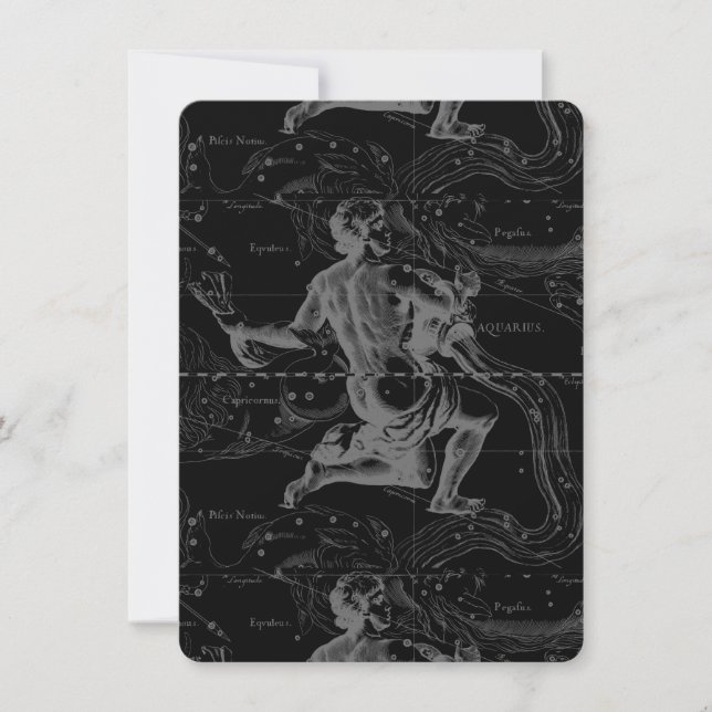 Constelación de Aquarius Zodiac Hevelius 1690 (Anverso)