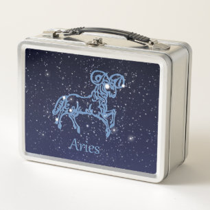 Constelación de Aries y Rótulo Zodiaco con estre