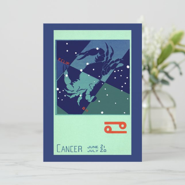 Constelación de Cáncer Vintage Zodiaco Astrología (Anverso de pie)