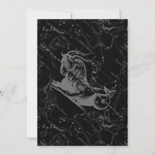 Constelación de Capricornio Hevelius 1690 en negro