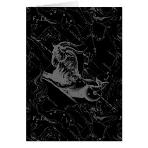 Constelación de Capricornio Hevelius 1690 en negro