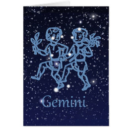 Constelación de Gemini y Rótulo Zodiaco con estrel