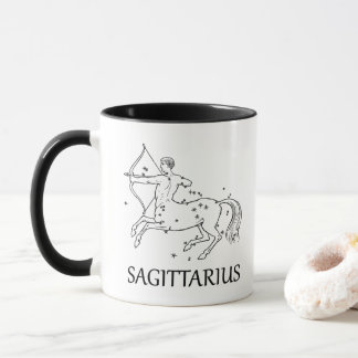 Constelación de la astrología del sagitario y taza