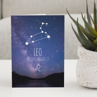 Constelación de Leo Zodiac | Tarjeta de cumpleaños