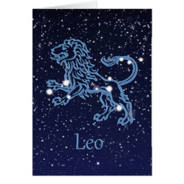 Constelación de León y Rótulo Zodiaco con estrella