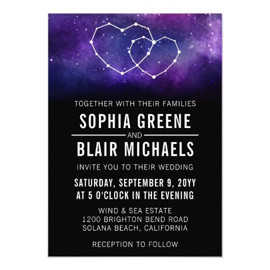 Constelación de los corazones de la invitación el