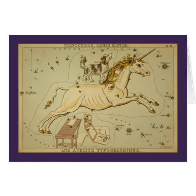 Constelación de Monoceros (unicornio) (Anverso (Horizontal))