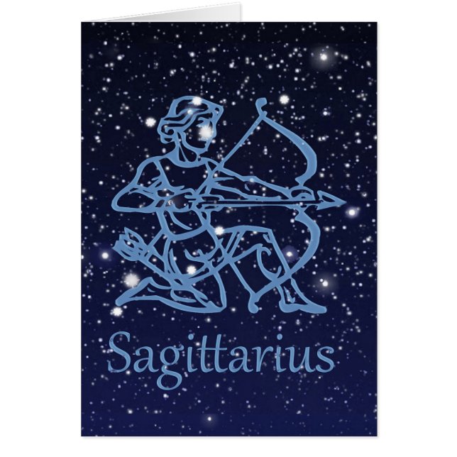 Constelación de Sagittarius y Rótulo de Zodiac con (Frente)