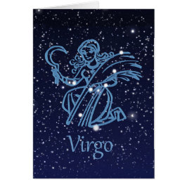 Constelación de Virgo y Rótulo Zodiaco con estrell