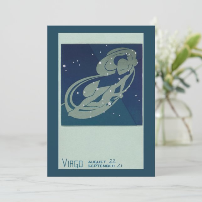 Constelación de Virgo Zodiaco Astrología Vintage (Anverso de pie)