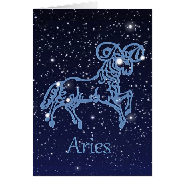 Constelación del aries y Rótulo del zodiaco con (Frente)