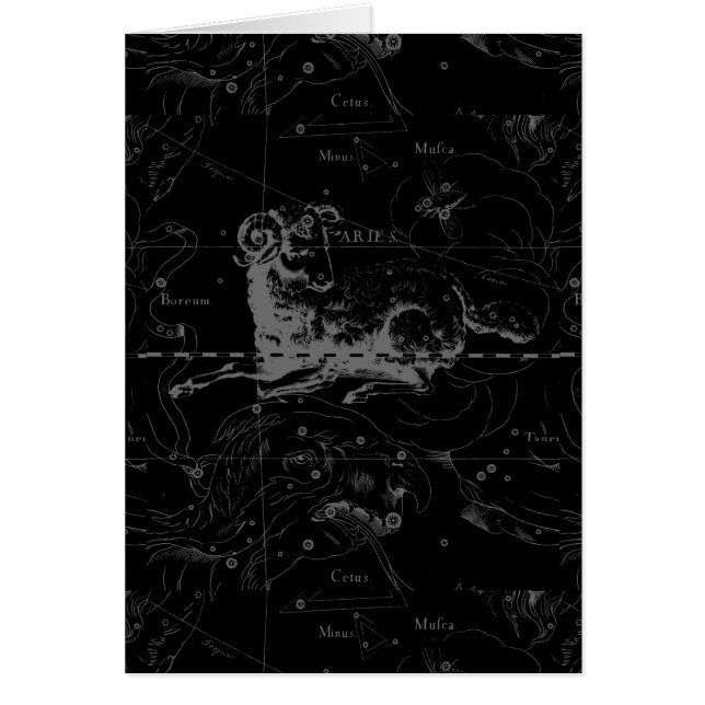 Constelación Hevelius 1690 del Rótulo del aries (Frente)