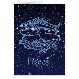 Constelación Pisces y Rótulo Zodiaco con Estrellas