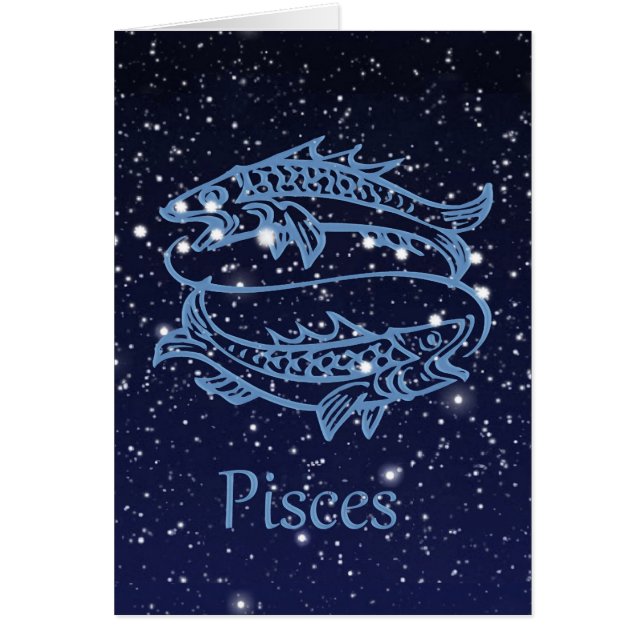 Constelación Pisces y Rótulo Zodiaco con Estrellas (Frente)