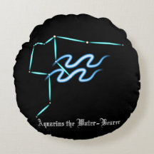 Constelación Zodiac Aquarius Almohada redonda