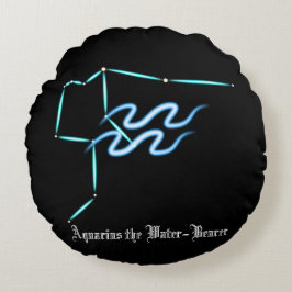 Constelación Zodiac Aquarius Almohada redonda
