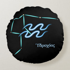 Constelación Zodiac Aquarius Almohada redonda