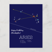 Constelación Zodiacal Aries Tarjeta Postal