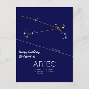 Constelación Zodiacal Aries Tarjeta Postal