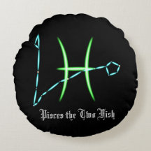 Constelación zodiacal Piscis Almohada redonda