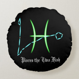 Constelación zodiacal Piscis Almohada redonda