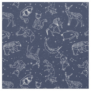 Constelaciones de animales Trama tela azul de la m