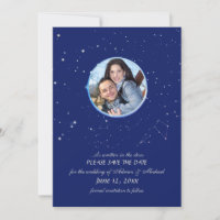 Constellation All Blue Photo Invitación
