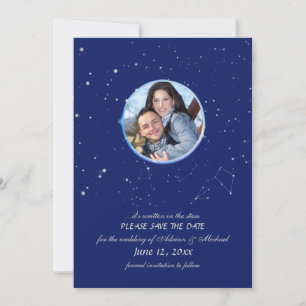 Constellation All Blue Photo Invitación